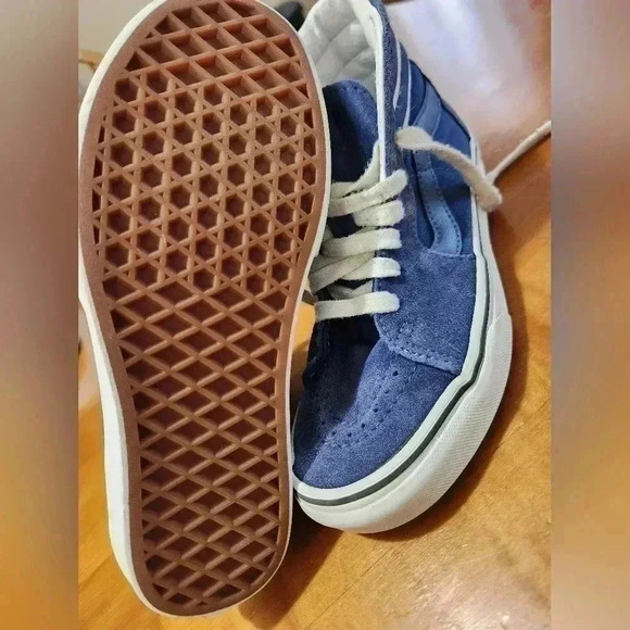 VANS Sk8-Hi Top Shoes Blue Suede Slip Unisex Big Kids 4 - Picture 10 of 11